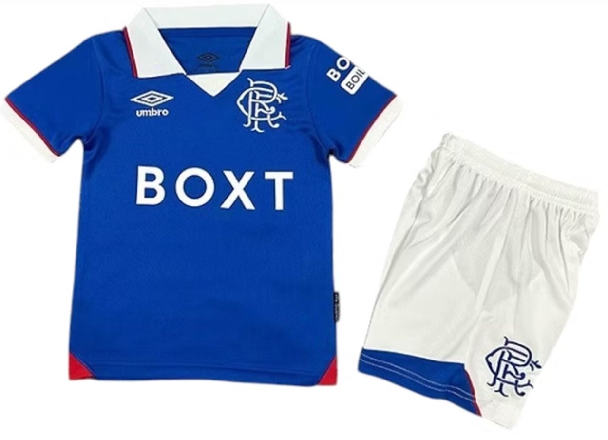 Kit infantil I Rangers FC 2025 2026 Umbro oficial 